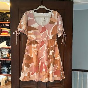 Free People - Under the Sun - Avery Mini Dress - Spice Leaf Print - Medium